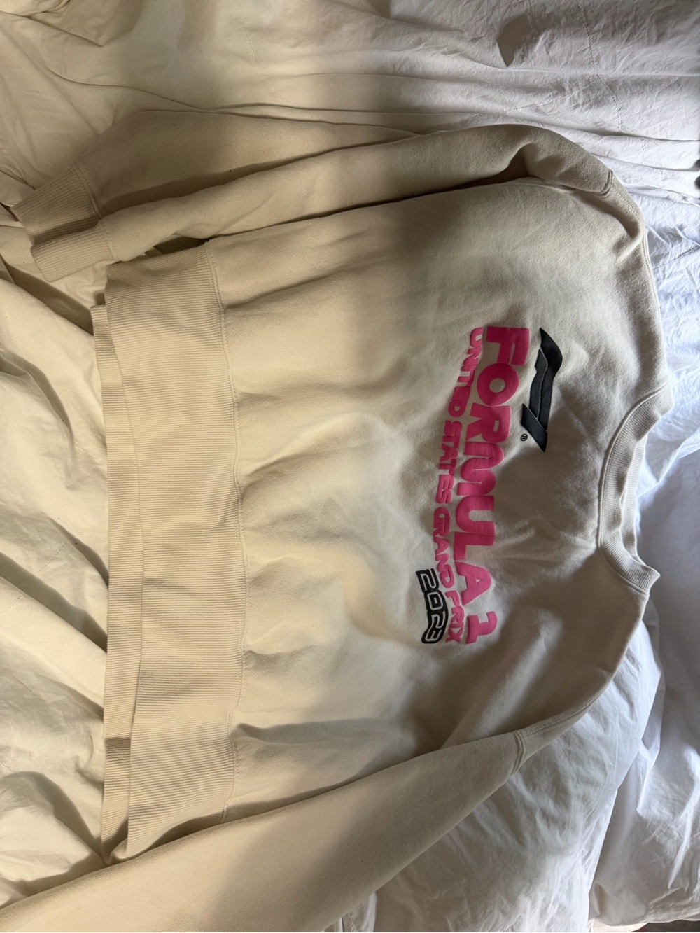 PacSun Cream Crewneck Sweatshirt with Black Logo